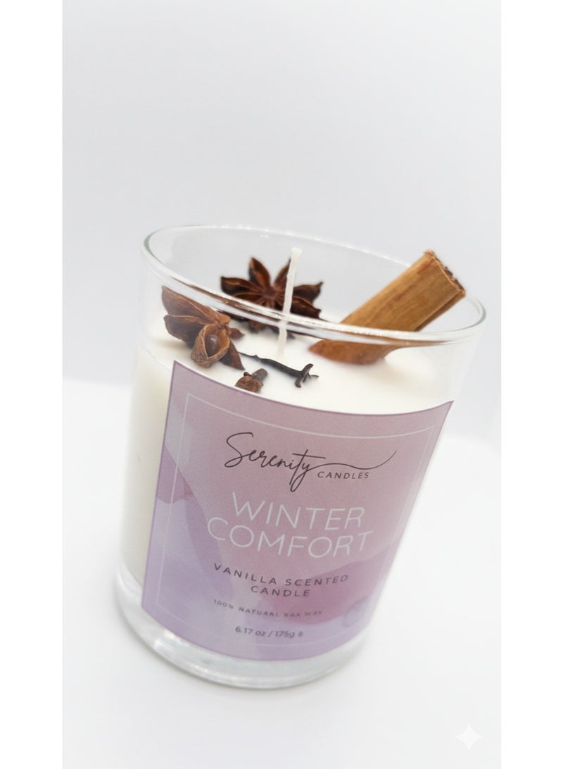 Serenity Candles شمعة "سيرينيتي" وينتر كومفورت (راحة الشتاء) – فتيلة واحدة (١٧٥ جرام) - Image 3